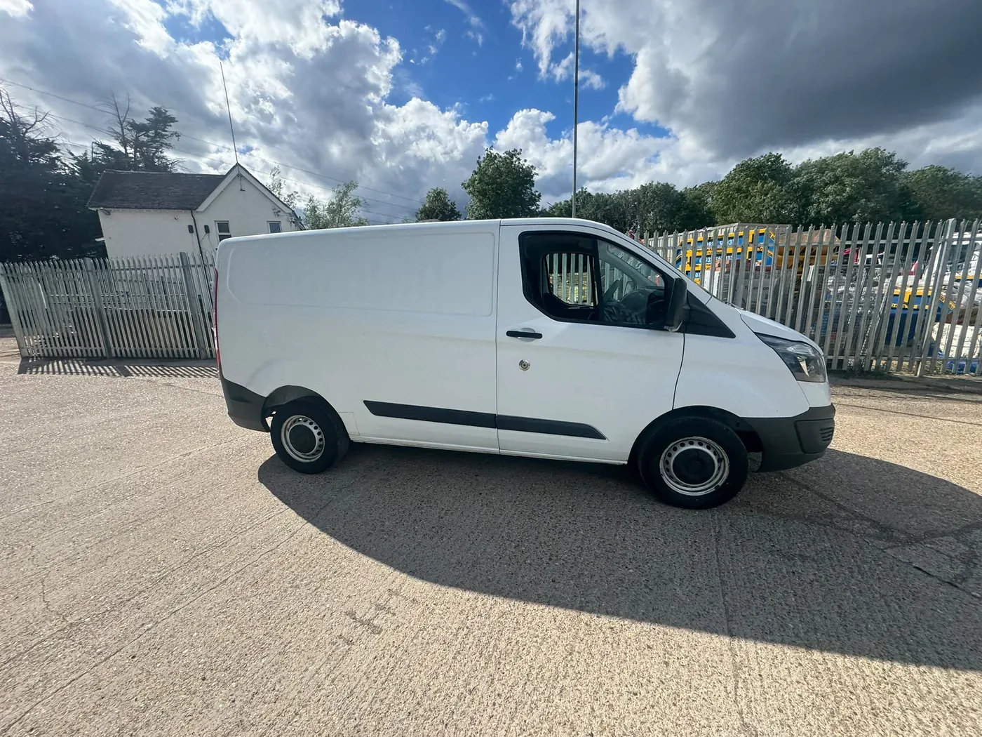 White Ford Transit Custom panel van recently purchased by European Commercials