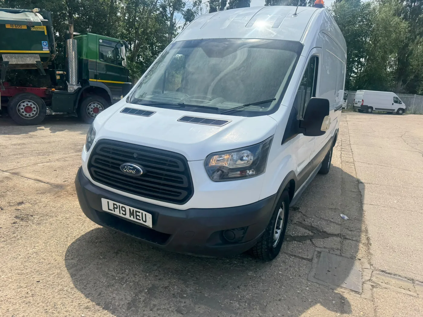 White Ford Transit panel van sourced by European Commercials