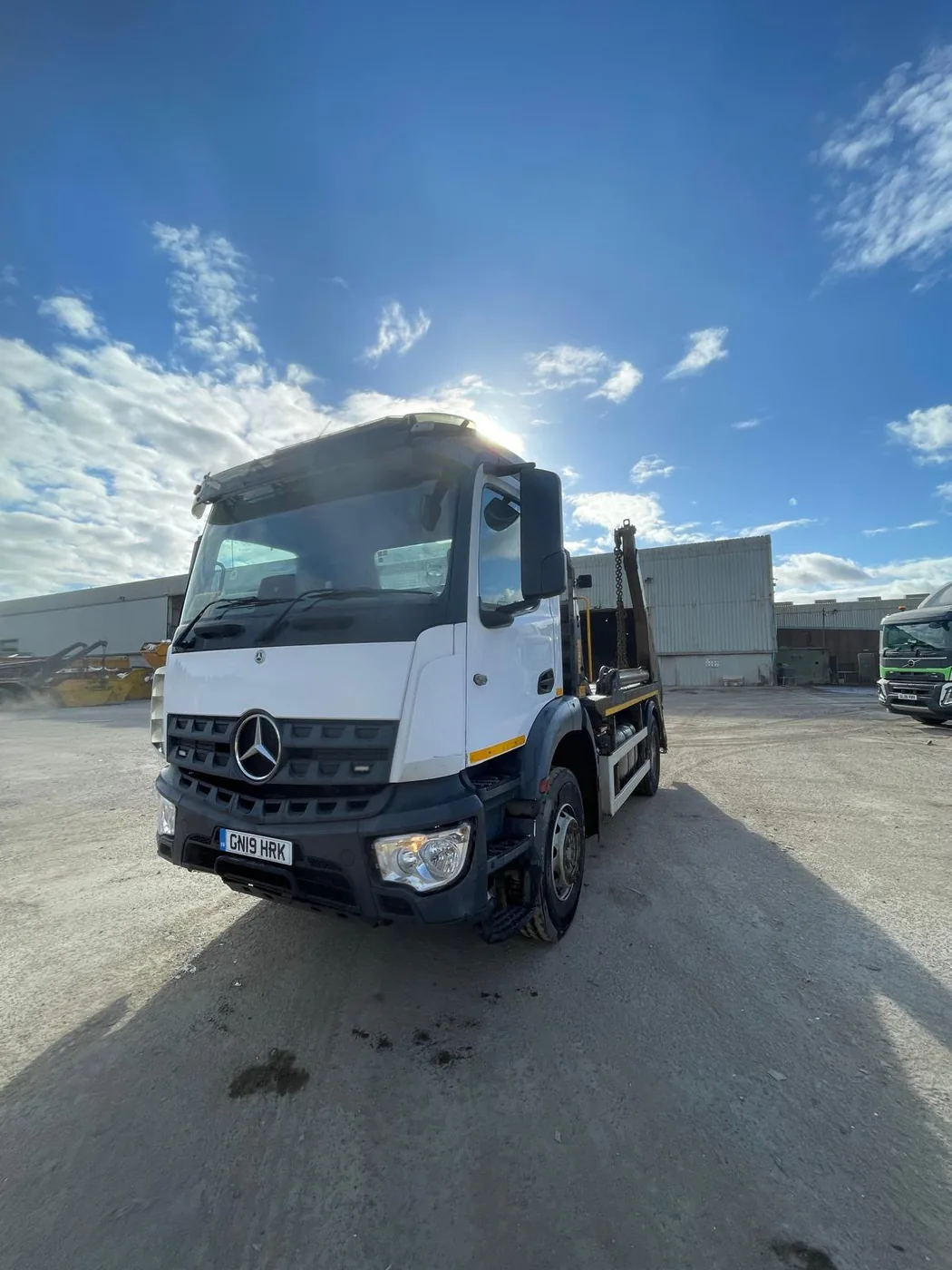 Mercedes-Benz skip loader truck sourced by European Commercials